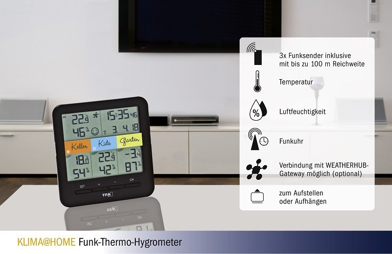 TFA 30.3060.01.IT 3 Sensörlü Sıcaklık ve Nem Ölçer