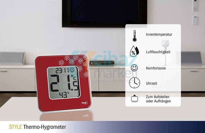 TFA 30.5021.05 Dijital Termo-Higrometre (Saatli)