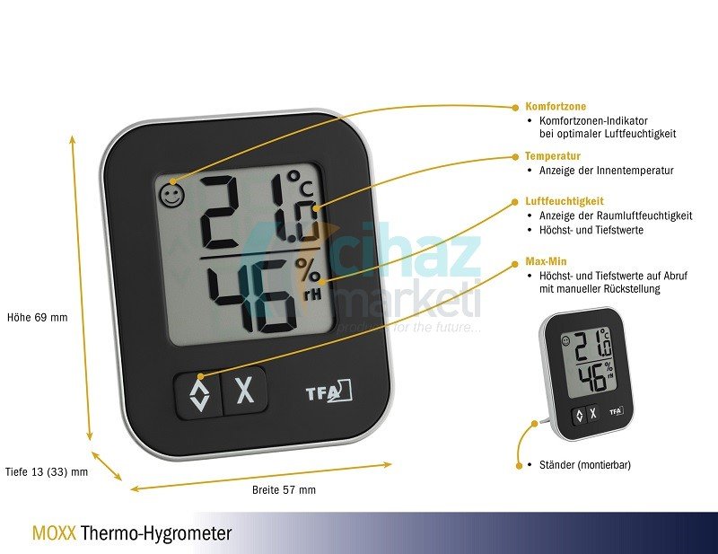 TFA 30.5026.01 'Moxx' Sıcaklık ve Nem Ölçer