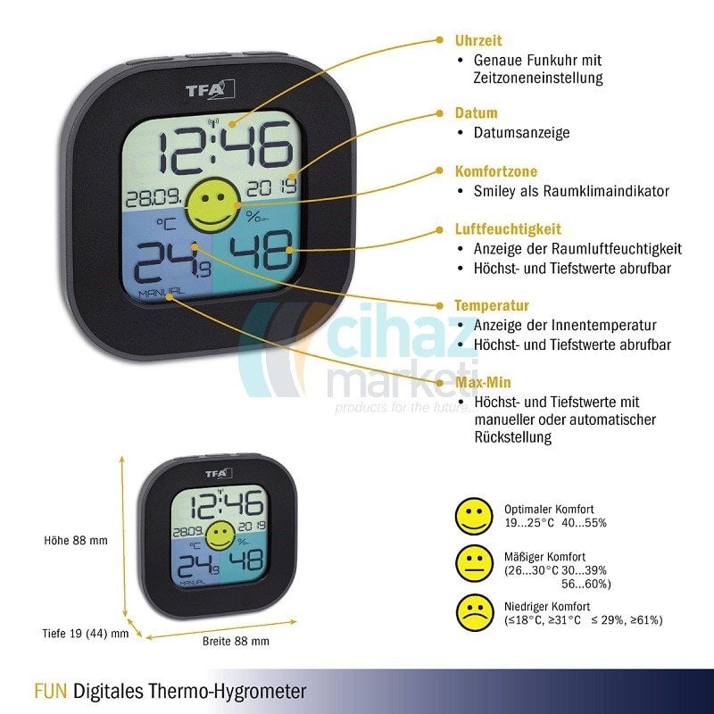 TFA 30.5050.54 'Fun' Dijital Termo-Higrometre